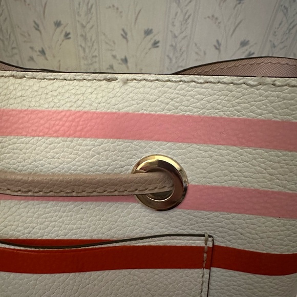 Kate Spade Striped Pink and Red Bucket Bag - Picture 12 of 16